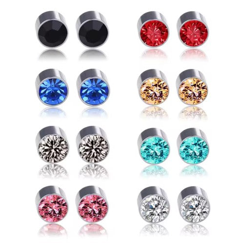 Cercei cu magnet Aliaj de zinc, 0.8 x 0.8 cm, Argintiu